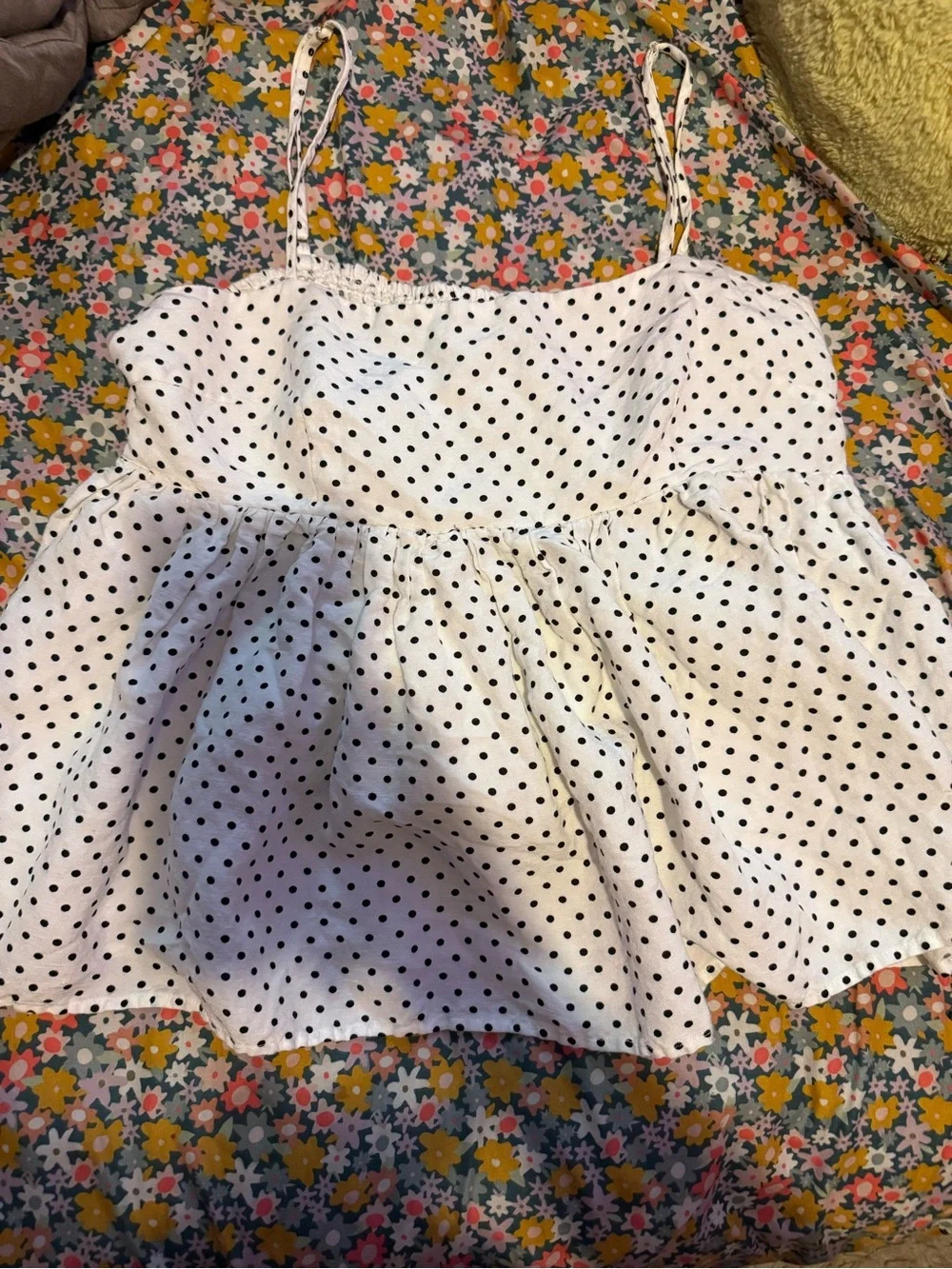 Womens White Polka Dot Two-Piece Dress Set